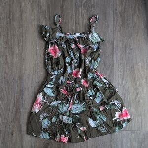 New York & Company Green Floral Romper